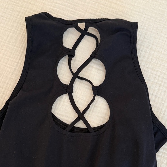 Yogalicious Midnight Black Tank Top with Cutout Back - Picture 2 of 6